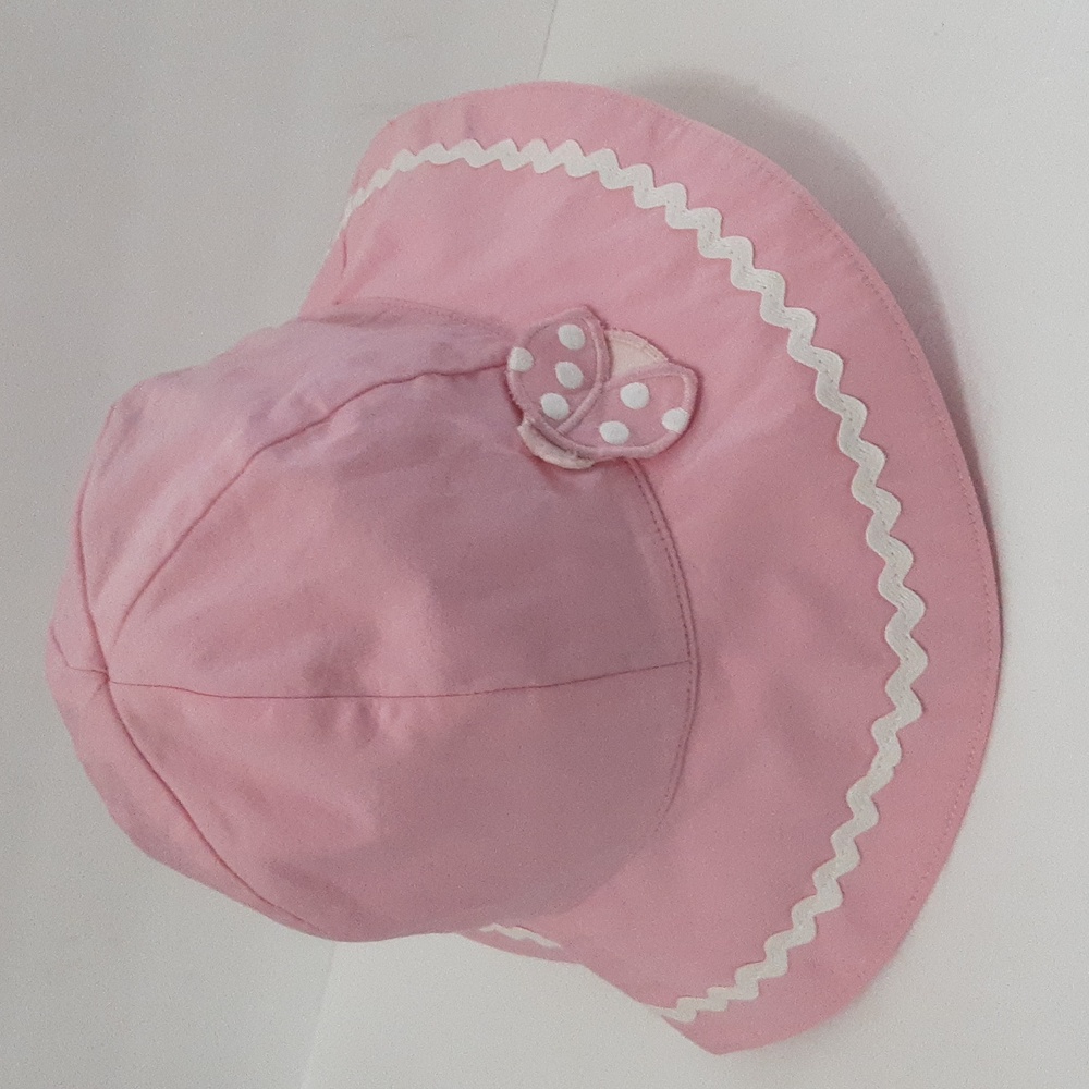 Pink Sun Hat with White Trim
